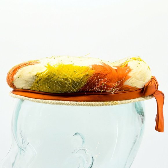 Warm Tone Mixed Feather Fascinator Hat main image 8